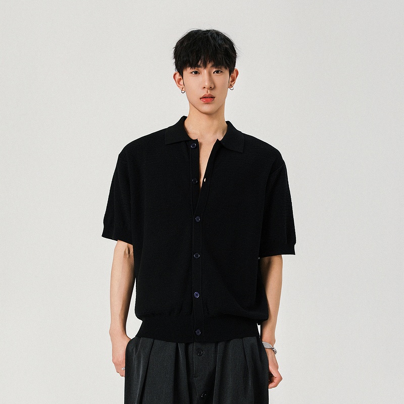 Men's Slim Fit Short Sleeve Knit T-Shirt, Ice Silk Crew Neck Summer Casual Top for Business Suit Layering