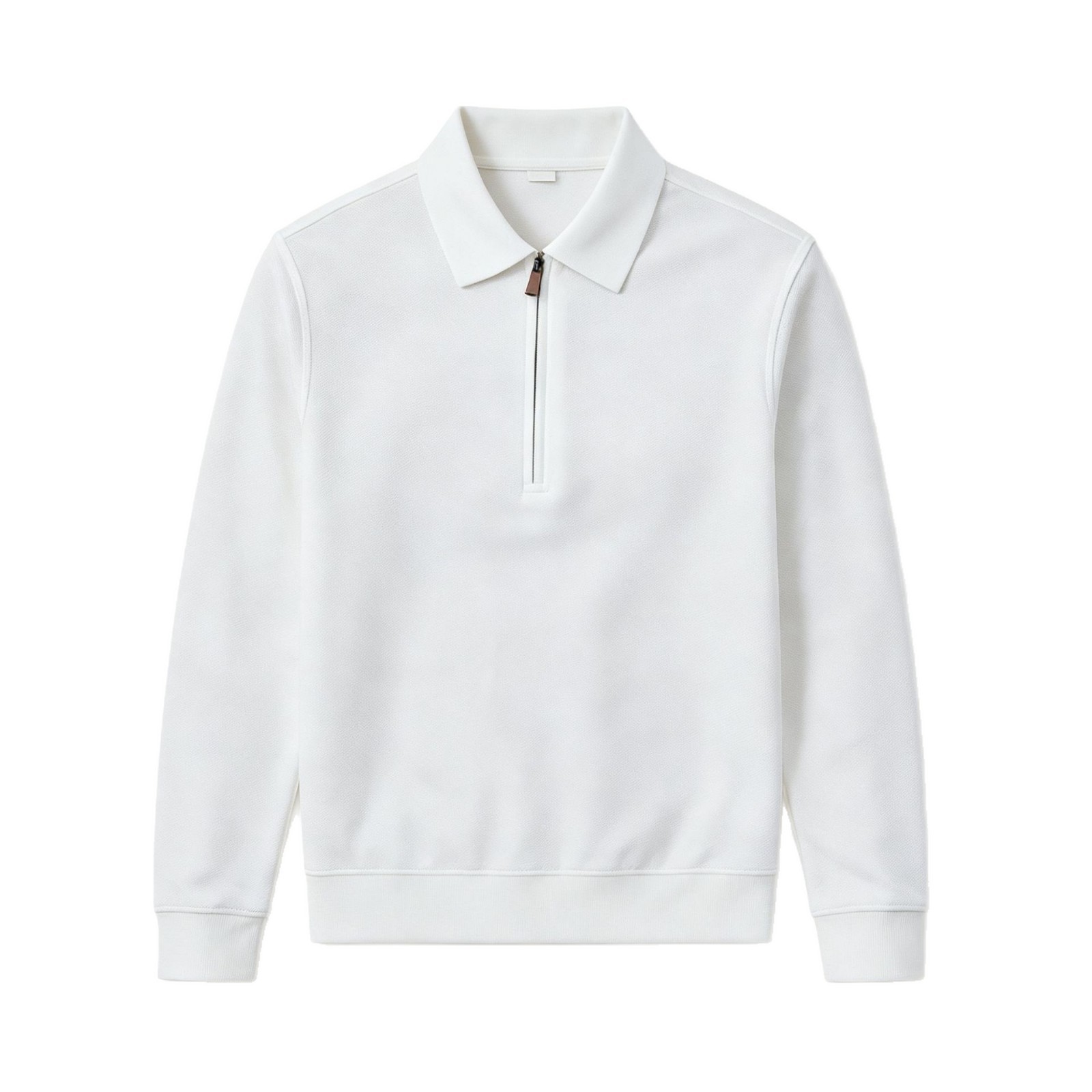 Men's Half-Zip Polo Shirt Long Sleeve Cotton Blend Knit Top for Fall and Winter Casual Wear
