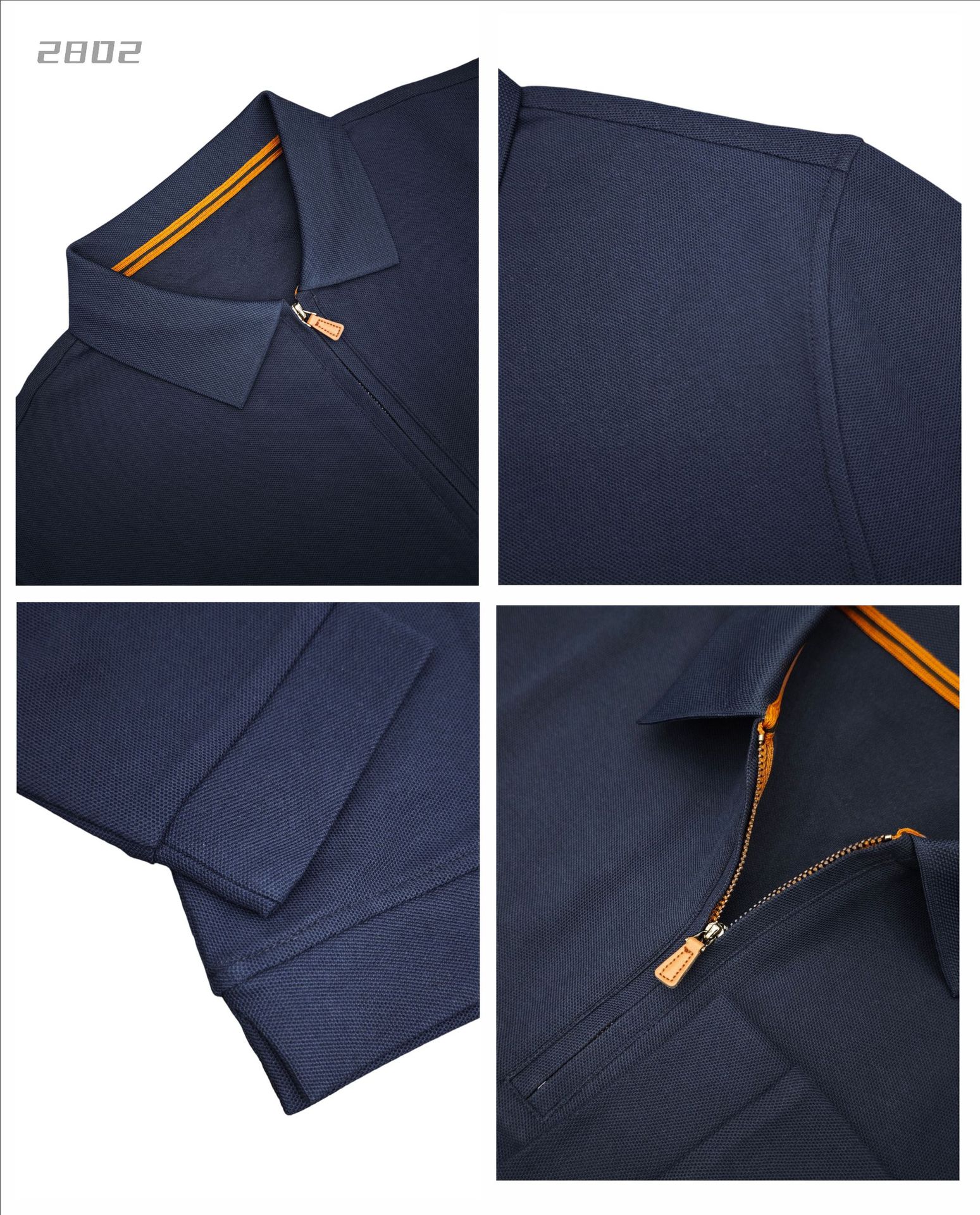 Men's Half-Zip Polo Shirt Long Sleeve Cotton Blend Knit Top for Fall and Winter Casual Wear
