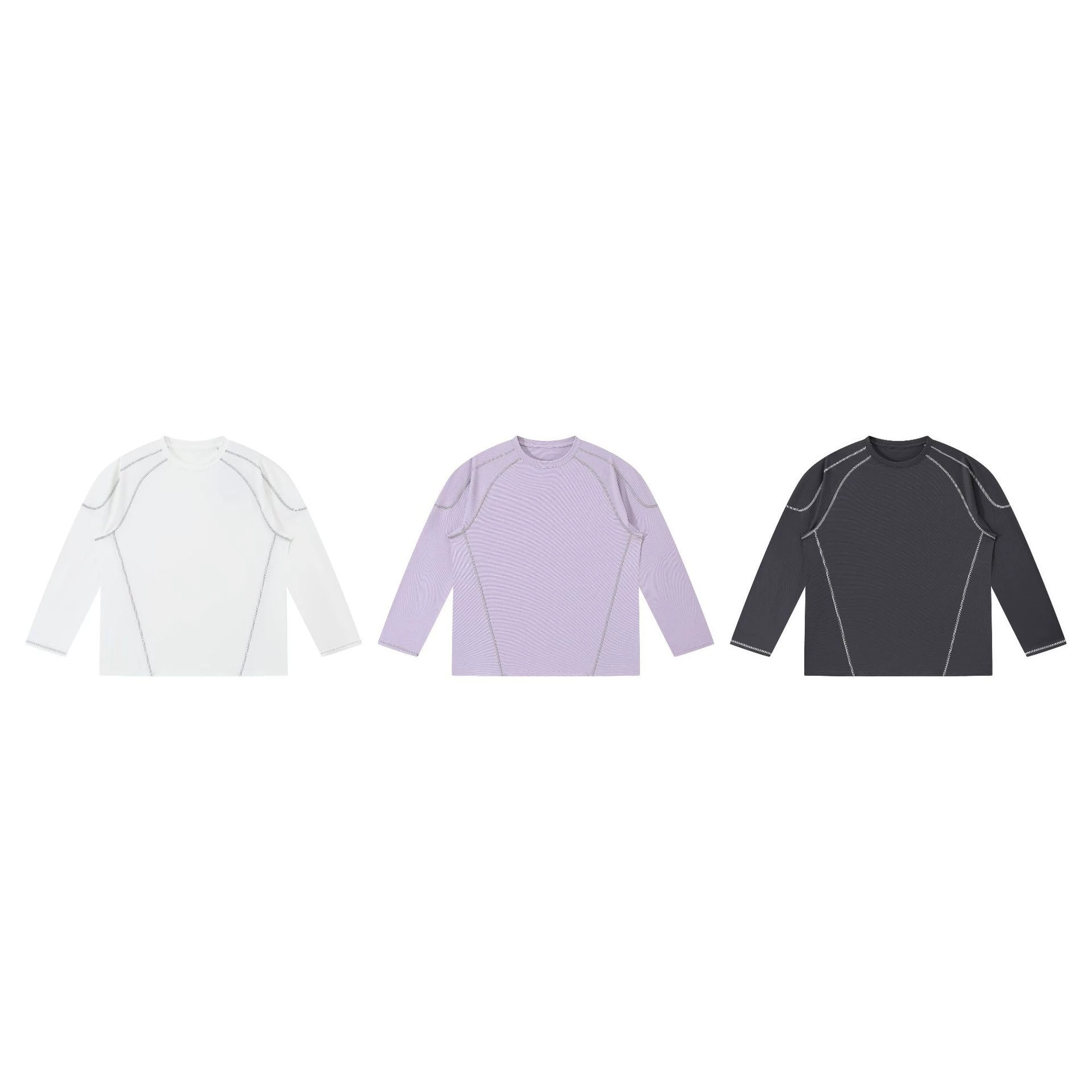 Men's Long Sleeve Athletic T-Shirt, Polyester Crew Neck Quick Dry Breathable Top for Outdoor Training and Casual Wear