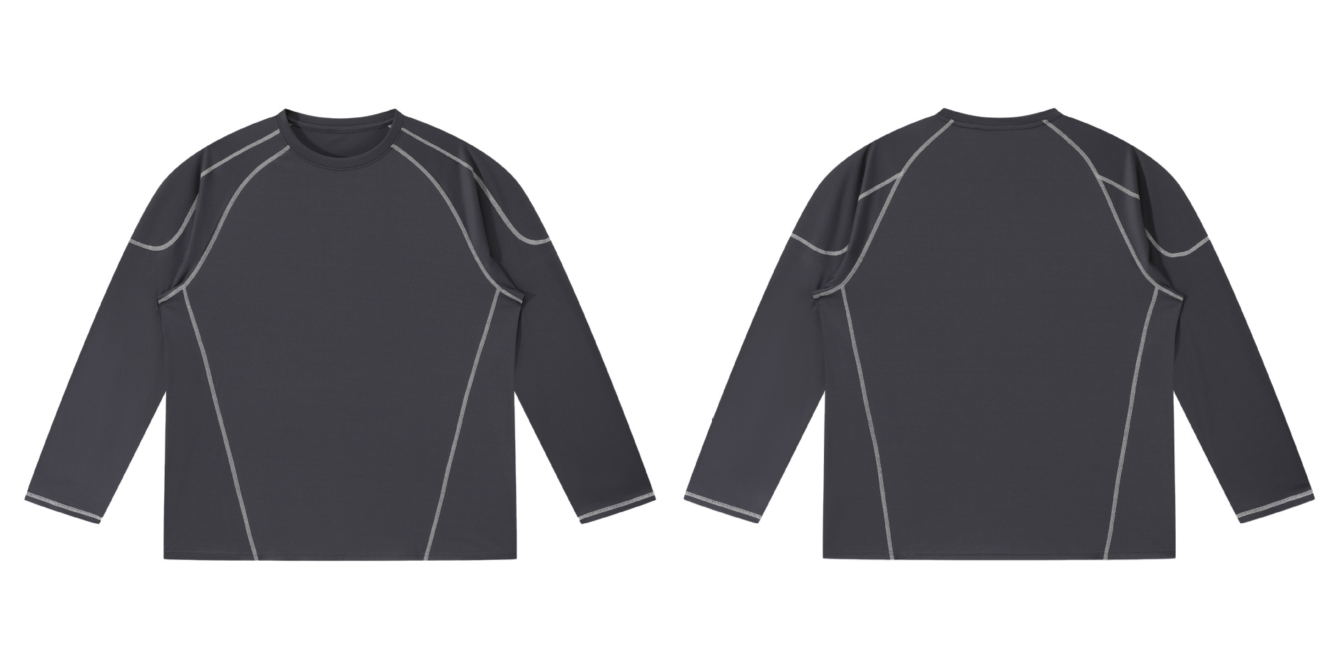 Men's Long Sleeve Athletic T-Shirt, Polyester Crew Neck Quick Dry Breathable Top for Outdoor Training and Casual Wear