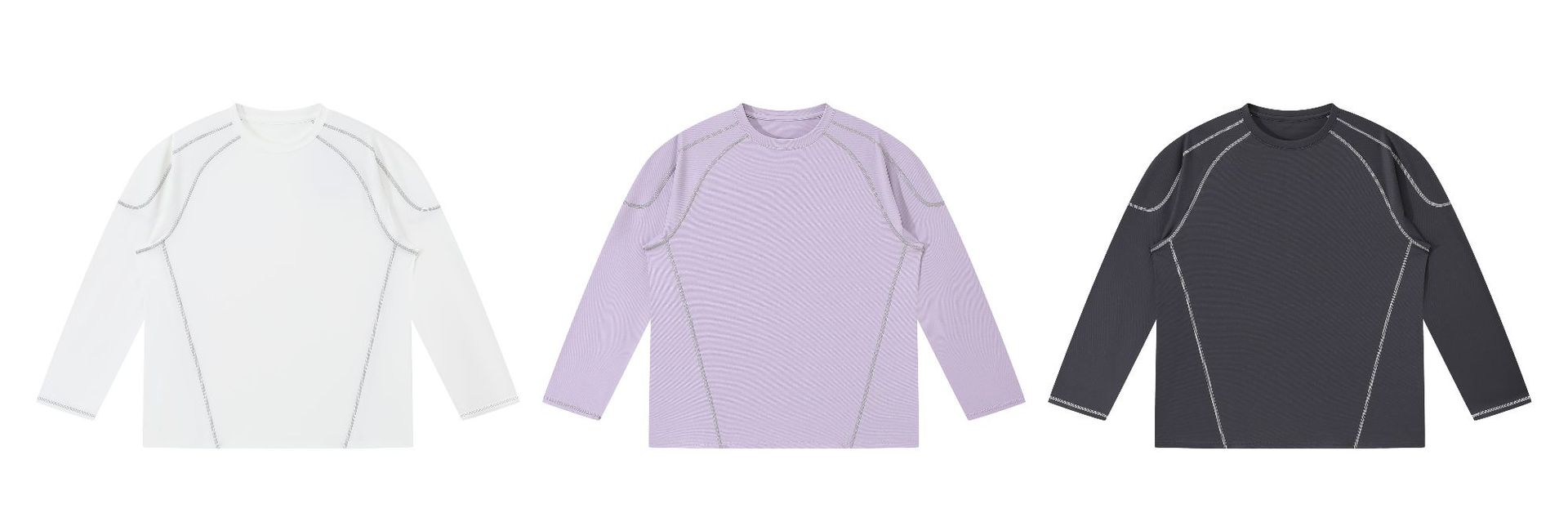 Men's Long Sleeve Athletic T-Shirt, Polyester Crew Neck Quick Dry Breathable Top for Outdoor Training and Casual Wear