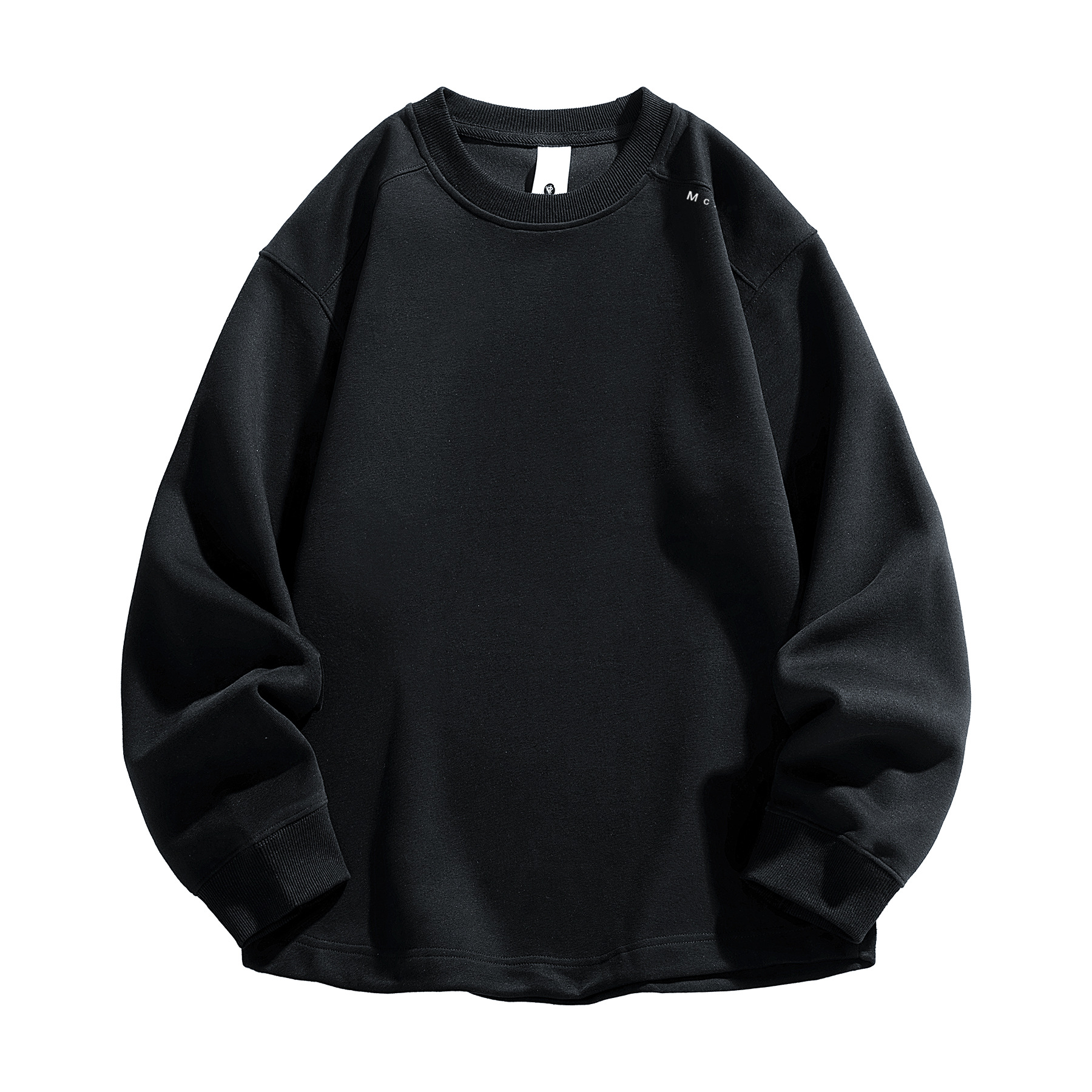 Men's Long Sleeve Cotton T-Shirt with Letter Print, Loose Fit Crew Neck Pullover for Fall