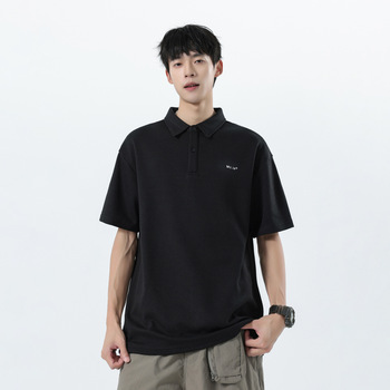 Men's Long Sleeve Cotton T-Shirt with Letter Print, Loose Fit Crew Neck Pullover for Fall