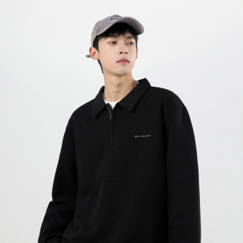 Men's Long Sleeve Cotton T-Shirt with Letter Print, Loose Fit Crew Neck Pullover for Fall