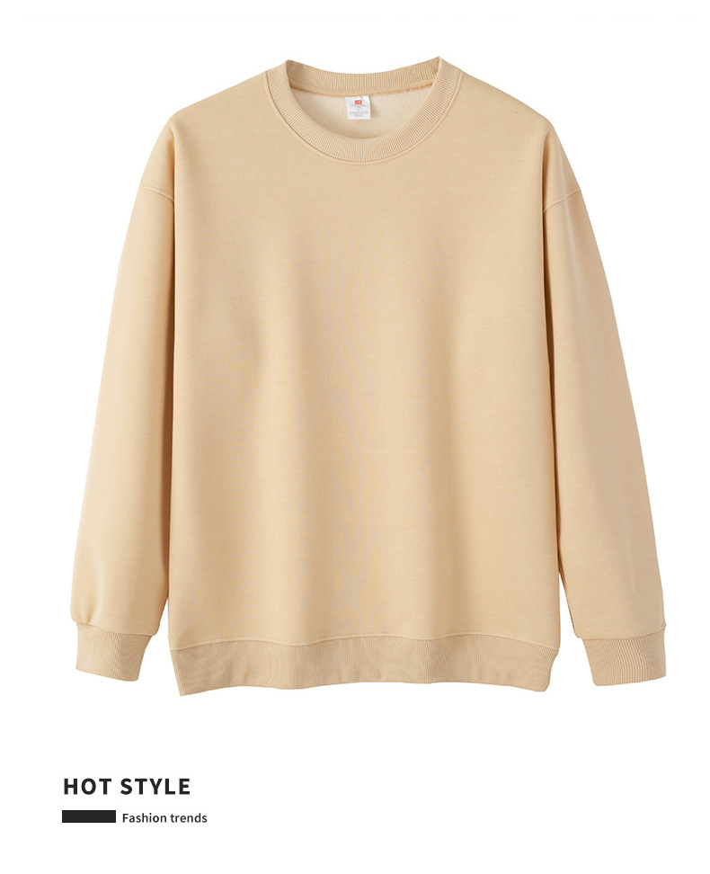 Men Fleece Lined Crew Neck Sweatshirt, Solid Color Loose Fit Pullover for Winter