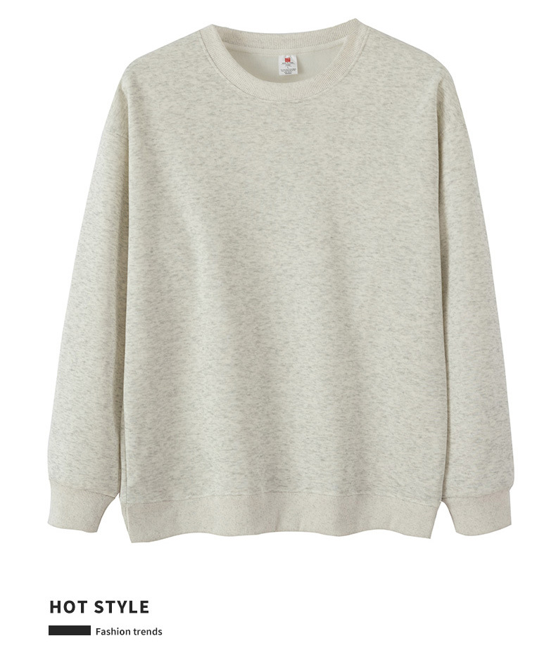 Men Fleece Lined Crew Neck Sweatshirt, Solid Color Loose Fit Pullover for Winter