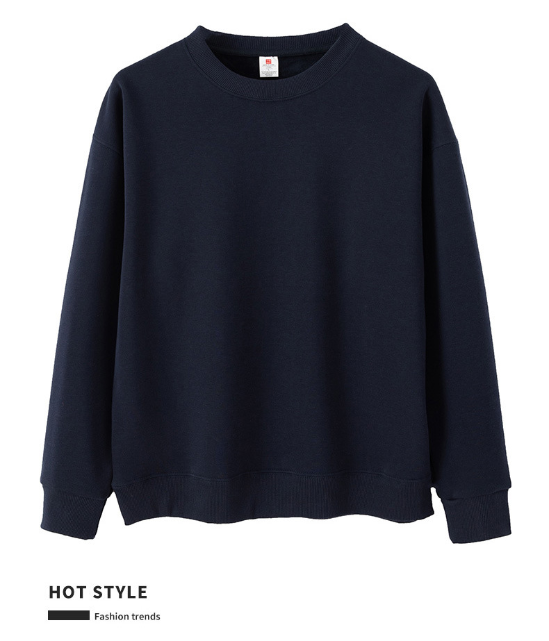 Men Fleece Lined Crew Neck Sweatshirt, Solid Color Loose Fit Pullover for Winter