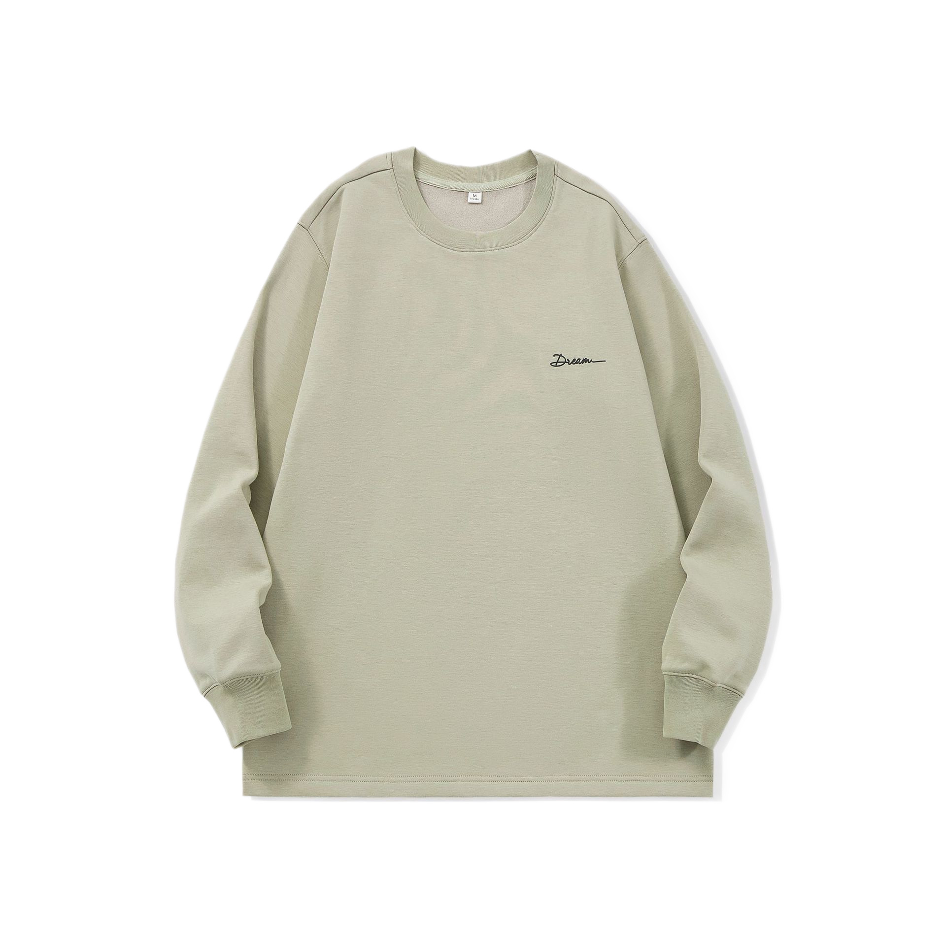 Men's Loose Fit Crew Neck Long Sleeve T-Shirt, Solid Color Casual Top for Spring and Fall