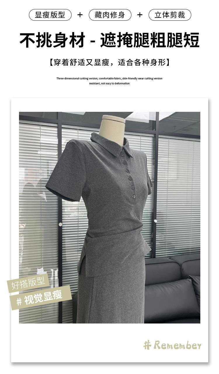 Women Cotton Polo Shirt Short Sleeve Slim Fit Button Collar Summer Commute Top