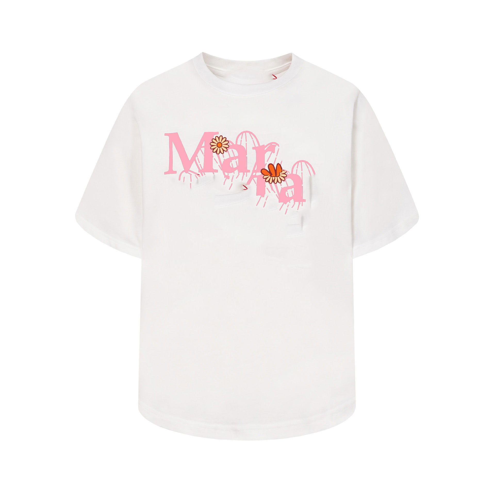 Women Loose Fit Cotton Short Sleeve T-Shirt with Daisy Print Crew Neck Casual Top