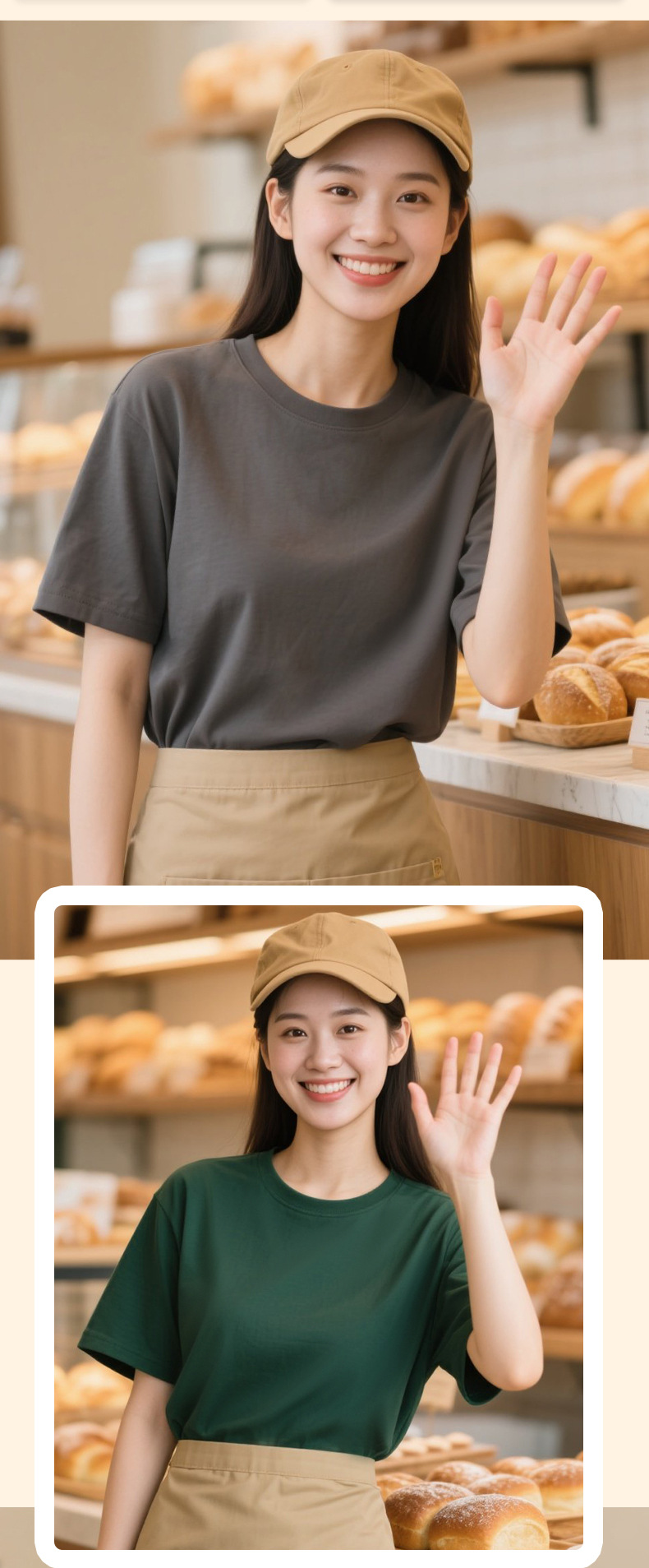 Women Oversize Short Sleeve Crew Neck T-Shirt with Logo Embroidery for Work Uniform Summer