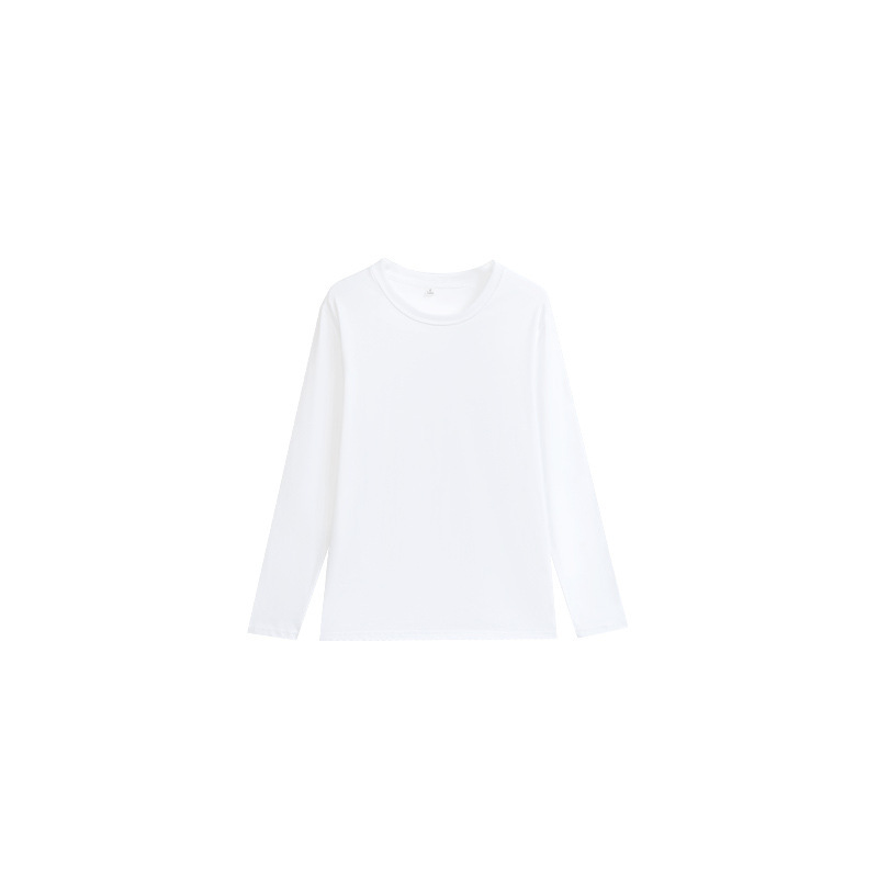 Women Cotton Long Sleeve Crew Neck T-Shirt, Loose Fit Solid Color Basic Top for Early Fall Layering