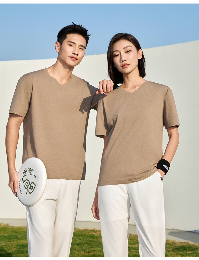 Women Quick-Dry V-Neck T-Shirt Oversize Short Sleeve Custom Logo Summer Workwear Team Shirt