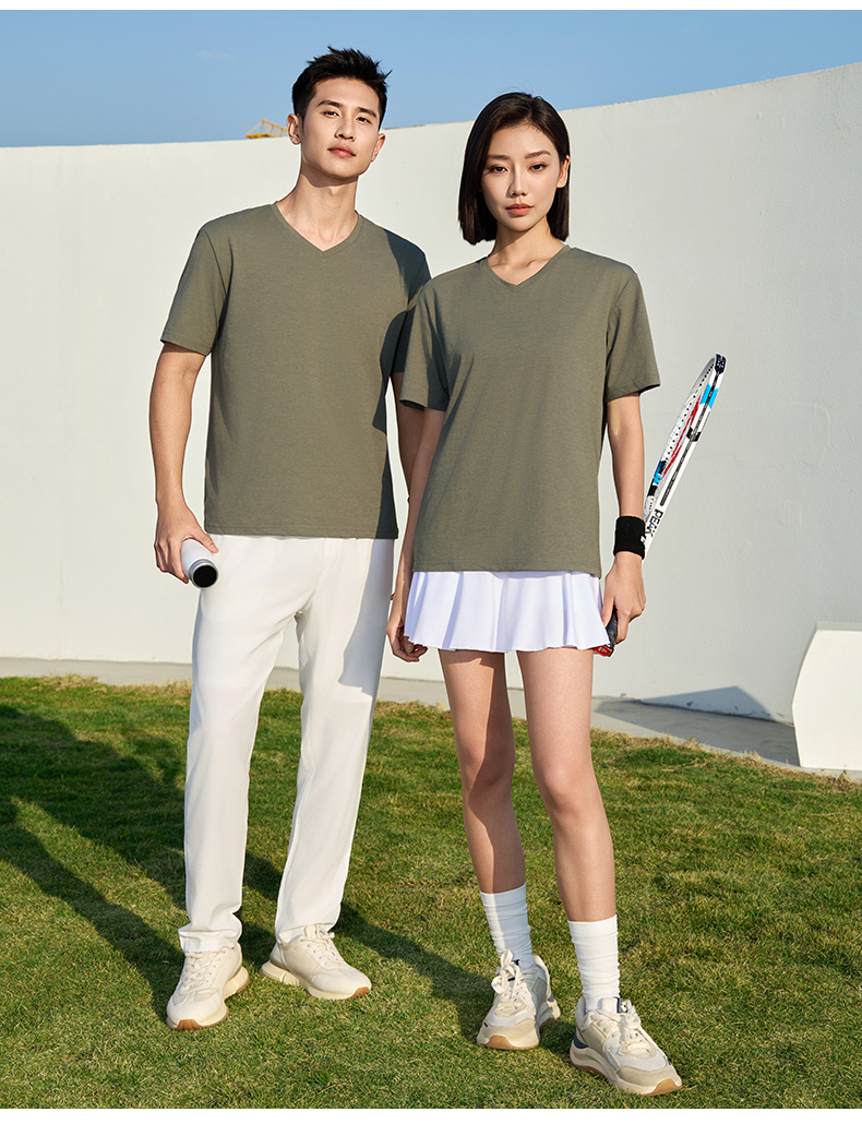 Women Quick-Dry V-Neck T-Shirt Oversize Short Sleeve Custom Logo Summer Workwear Team Shirt