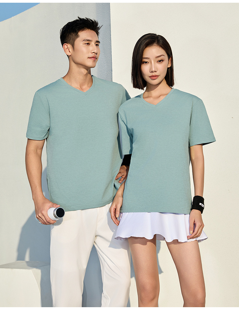 Women Quick-Dry V-Neck T-Shirt Oversize Short Sleeve Custom Logo Summer Workwear Team Shirt