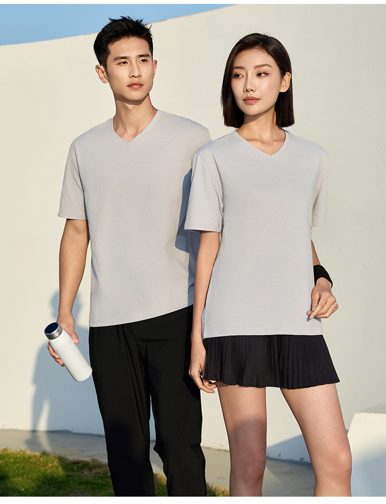 Women Quick-Dry V-Neck T-Shirt Oversize Short Sleeve Custom Logo Summer Workwear Team Shirt