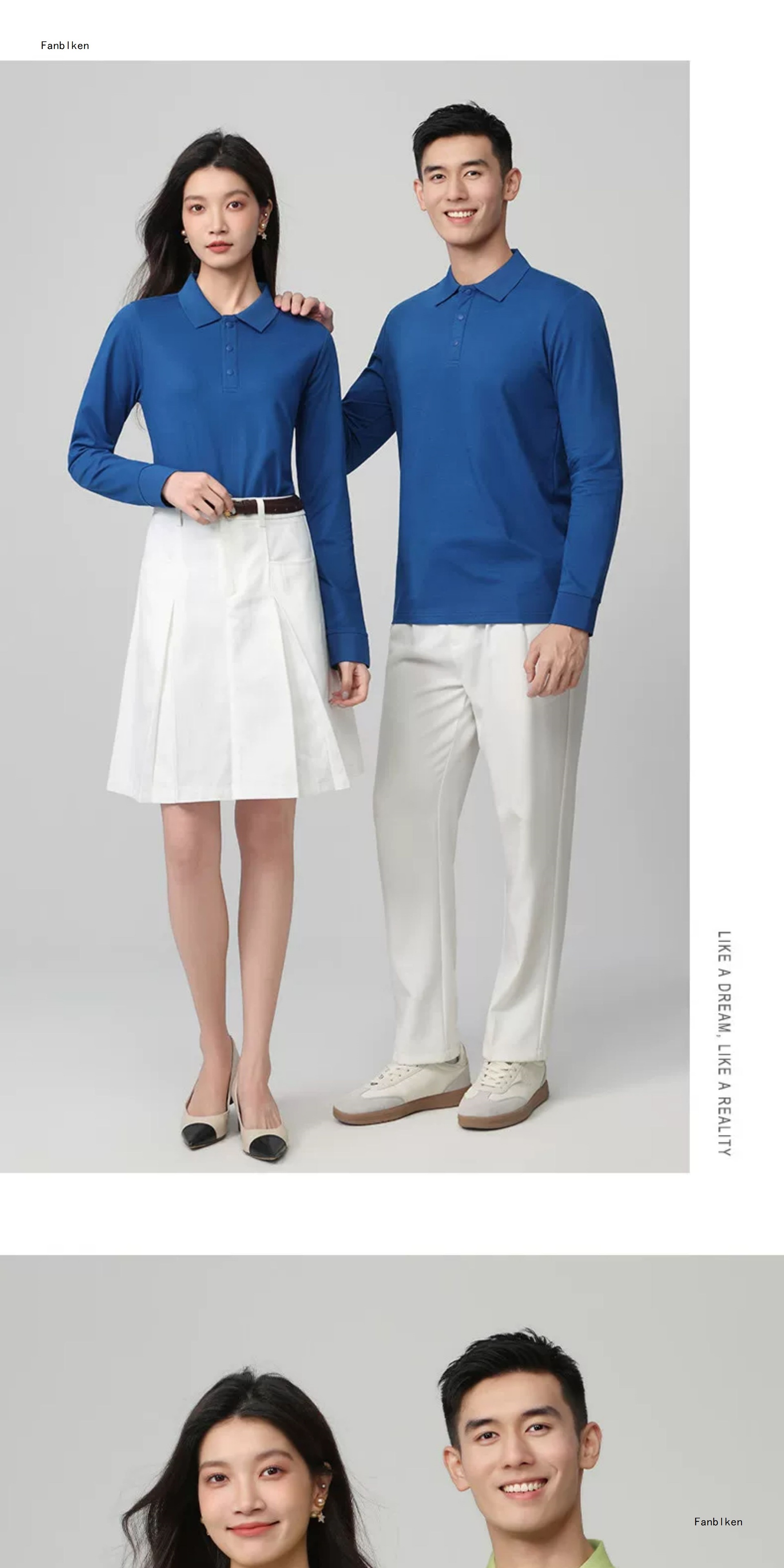 Long Sleeve Polo Shirt Work Uniform with Custom Logo, Slim Fit Polyamide Corporate Employee Tee