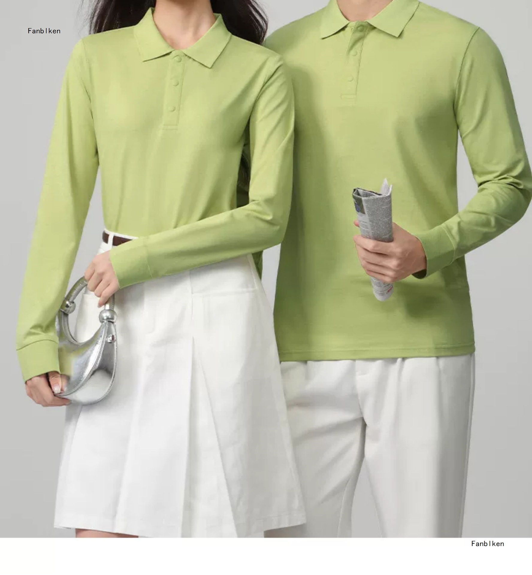 Long Sleeve Polo Shirt Work Uniform with Custom Logo, Slim Fit Polyamide Corporate Employee Tee