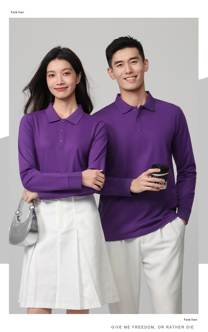 Long Sleeve Polo Shirt Work Uniform with Custom Logo, Slim Fit Polyamide Corporate Employee Tee