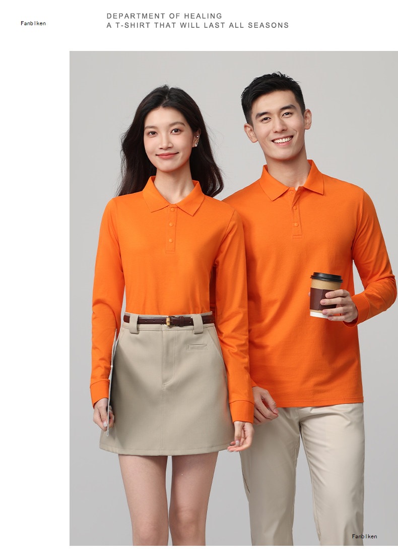 Long Sleeve Polo Shirt Work Uniform with Custom Logo, Slim Fit Polyamide Corporate Employee Tee