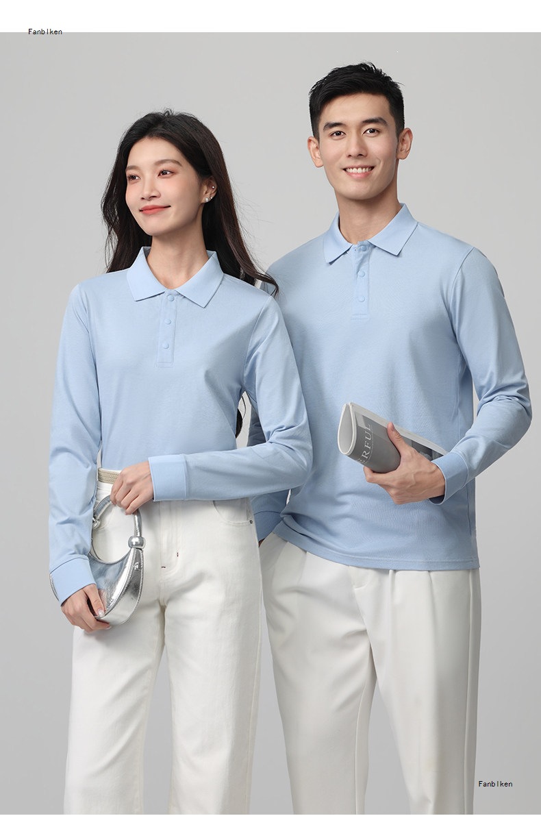 Long Sleeve Polo Shirt Work Uniform with Custom Logo, Slim Fit Polyamide Corporate Employee Tee