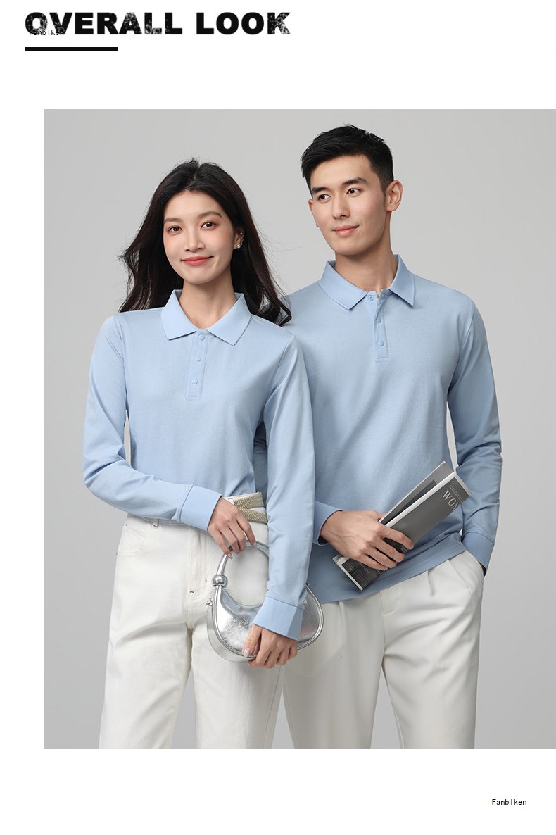 Long Sleeve Polo Shirt Work Uniform with Custom Logo, Slim Fit Polyamide Corporate Employee Tee