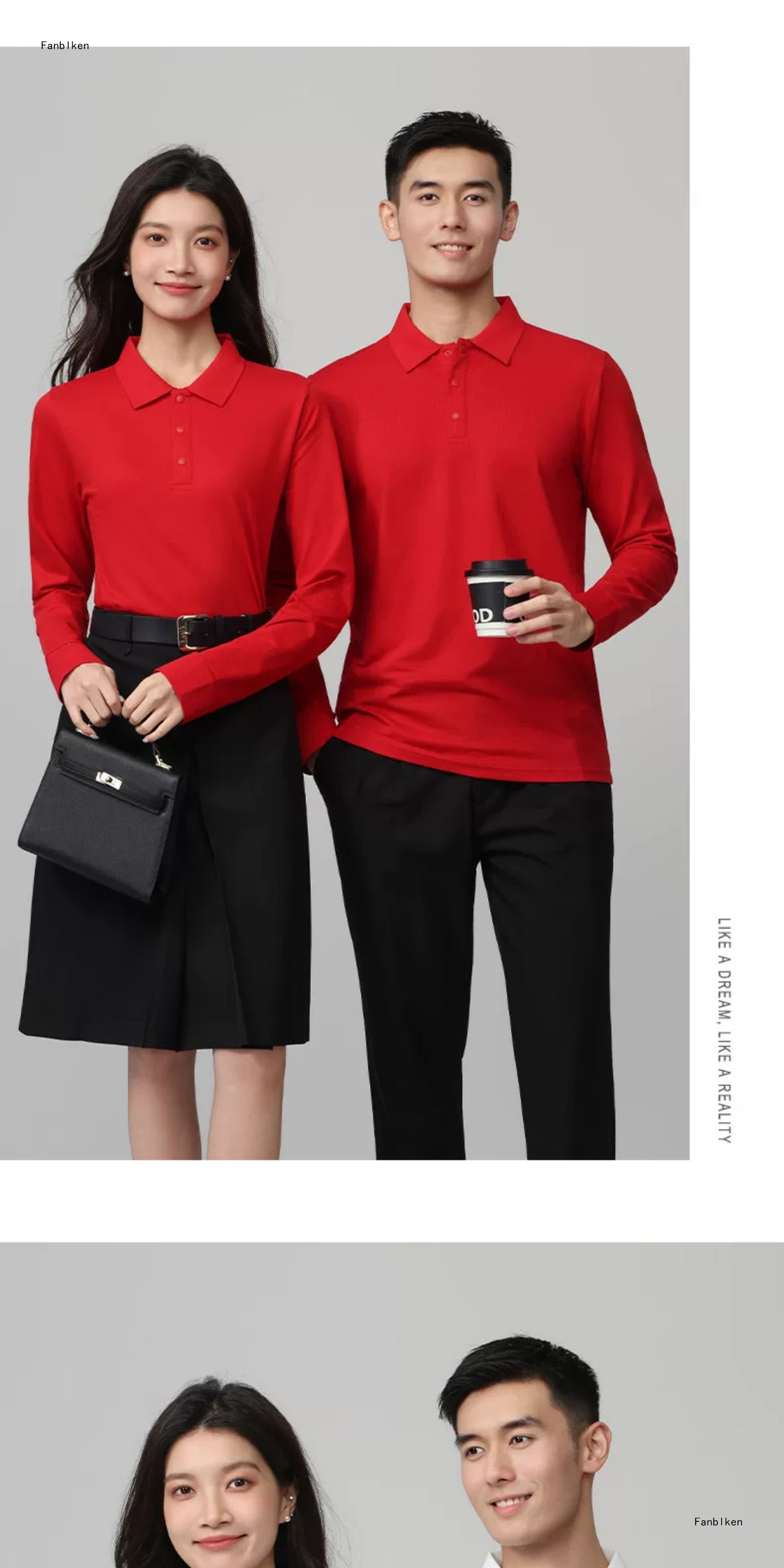 Long Sleeve Polo Shirt Work Uniform with Custom Logo, Slim Fit Polyamide Corporate Employee Tee