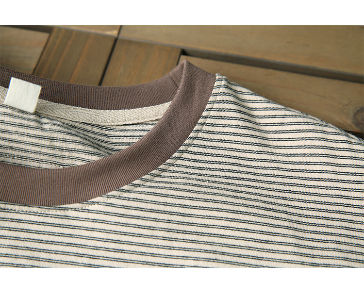 Women Striped Short Sleeve T-Shirt Cotton Blend Crew Neck Loose Fit Casual Top