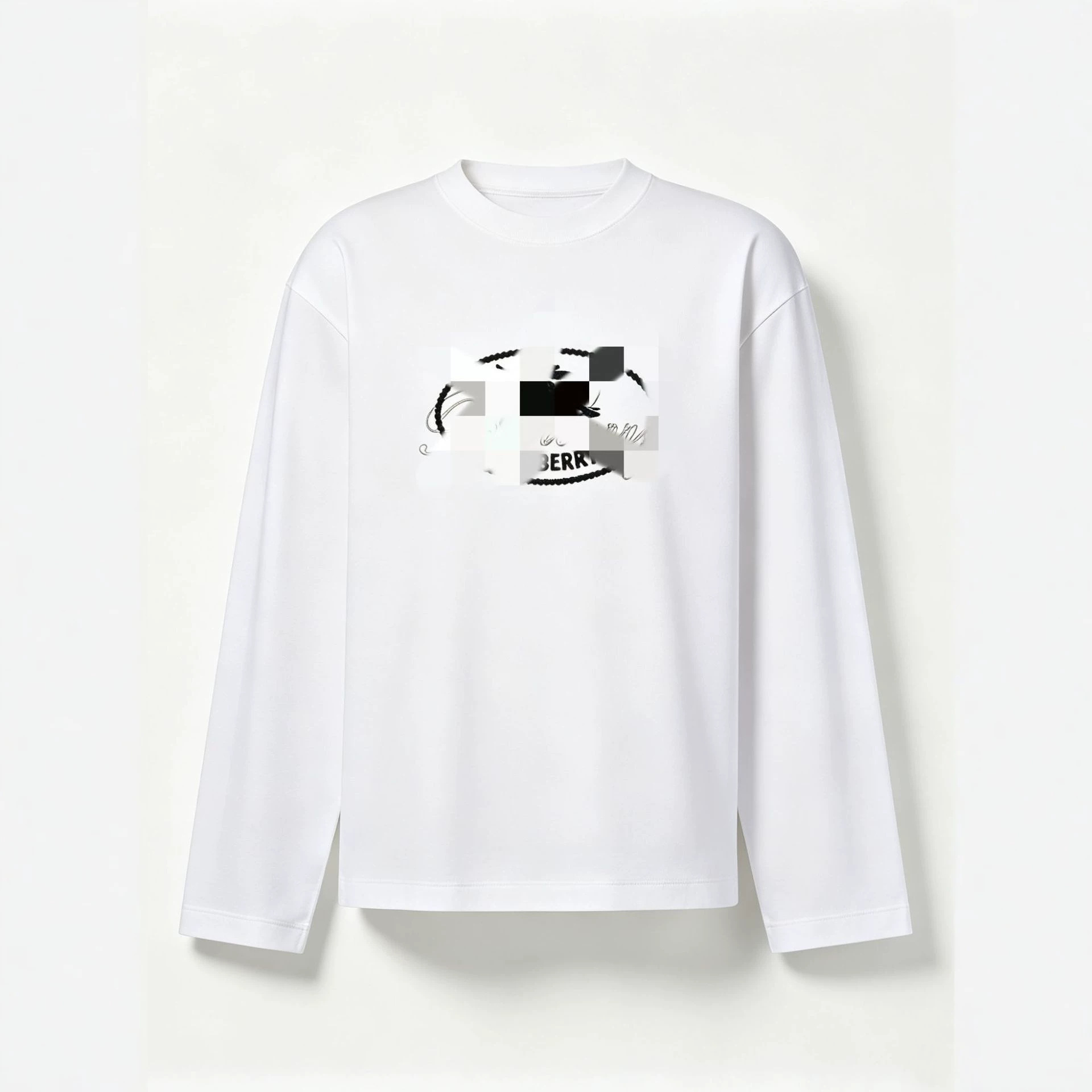 Women Cotton Long Sleeve Crew Neck T-Shirt with Oval Letter Print, Loose Fit Fall Top