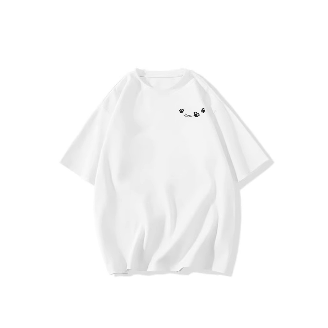 Women's Cotton Short Sleeve T-Shirt with Anime Cartoon Print, Loose Fit Crew Neck Summer Tee