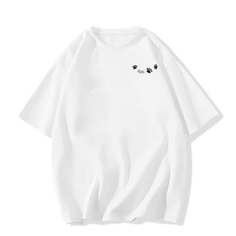 Women's Cotton Short Sleeve T-Shirt with Anime Cartoon Print, Loose Fit Crew Neck Summer Tee