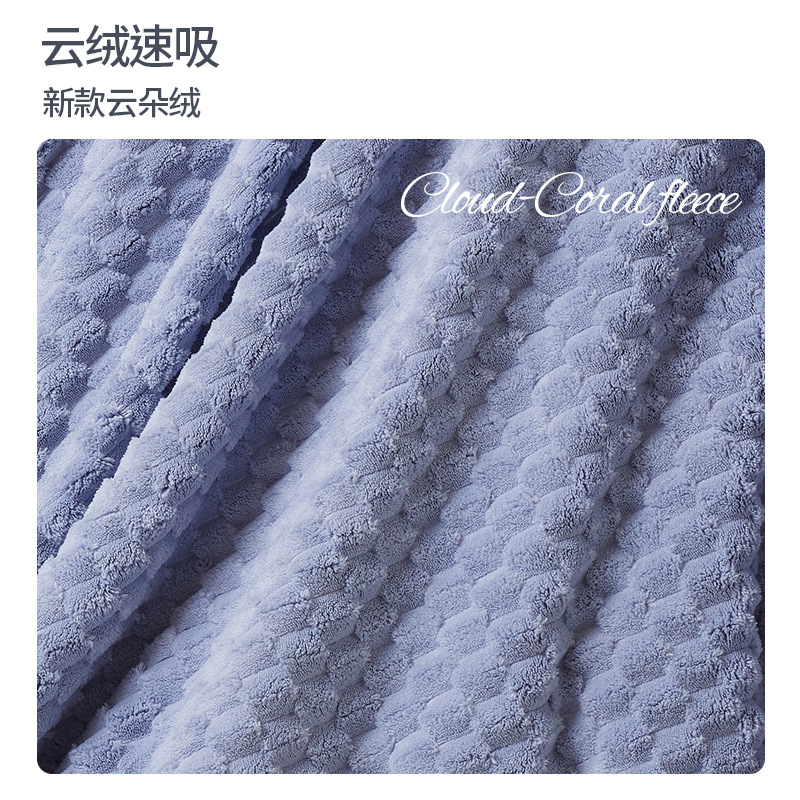 Soft Absorbent Quick-Dry Coral Fleece Bath Towel for Adults, Large 90x170cm Beach Towel