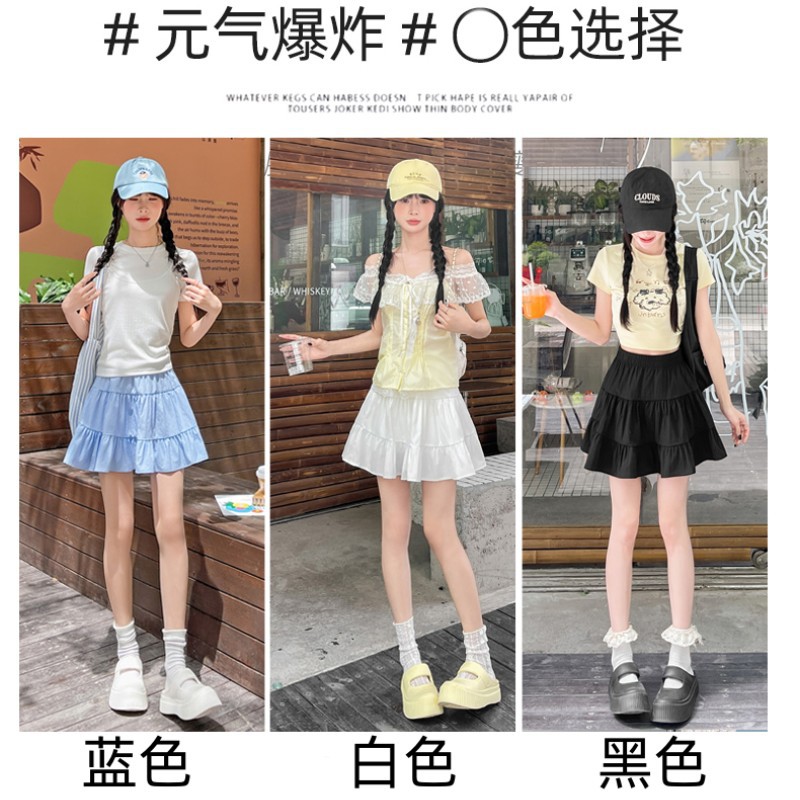 Women White Ballet Style Tiered Mini Skirt, Sweet A-Line Pleated Cake Skirt for Summer