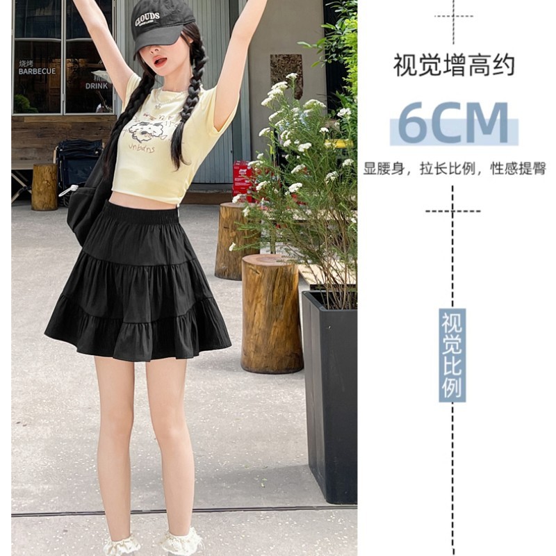 Women White Ballet Style Tiered Mini Skirt, Sweet A-Line Pleated Cake Skirt for Summer