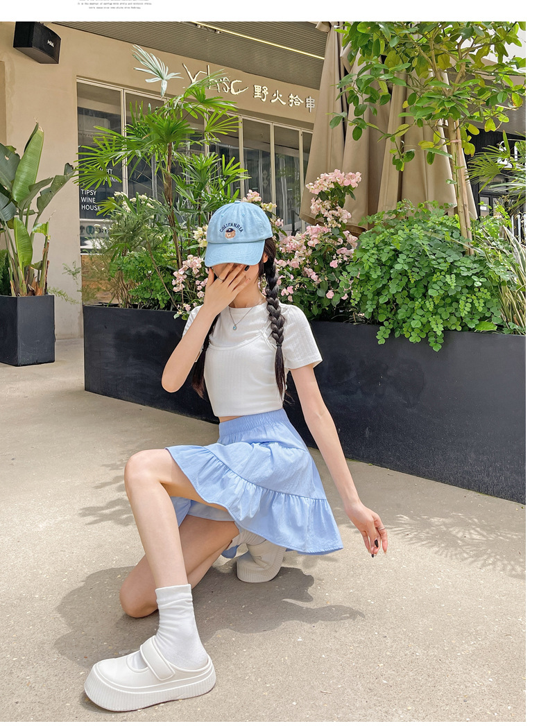 Women White Ballet Style Tiered Mini Skirt, Sweet A-Line Pleated Cake Skirt for Summer