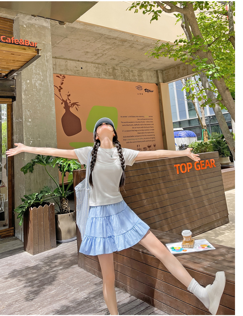 Women White Ballet Style Tiered Mini Skirt, Sweet A-Line Pleated Cake Skirt for Summer