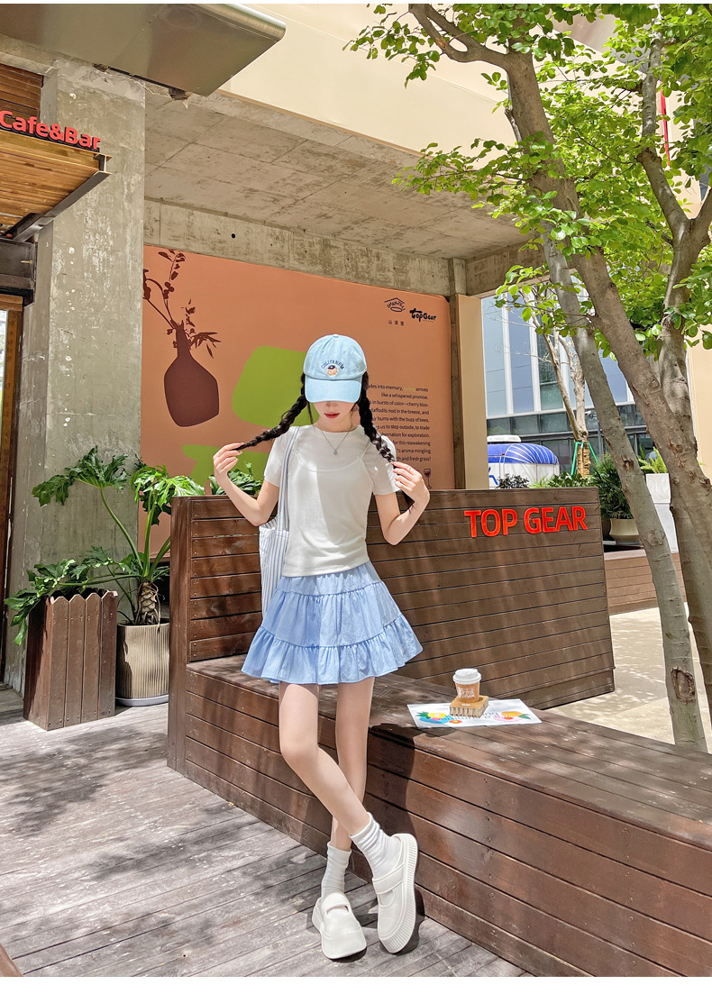 Women White Ballet Style Tiered Mini Skirt, Sweet A-Line Pleated Cake Skirt for Summer