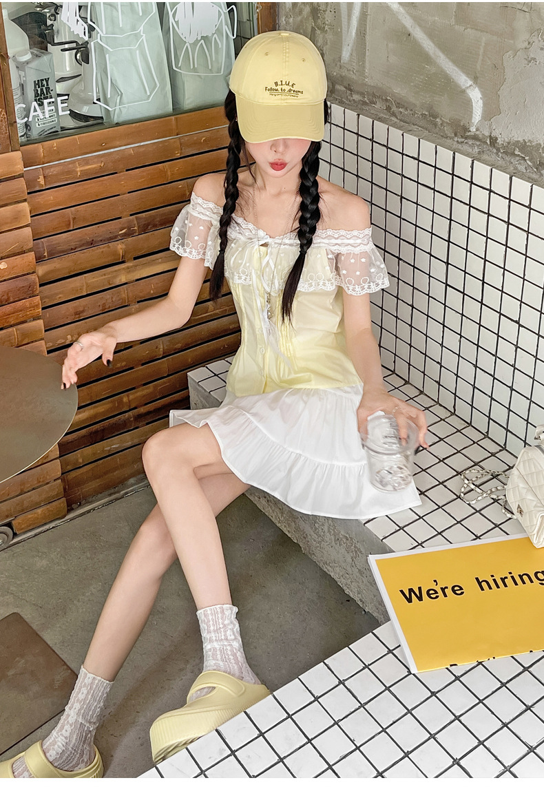 Women White Ballet Style Tiered Mini Skirt, Sweet A-Line Pleated Cake Skirt for Summer