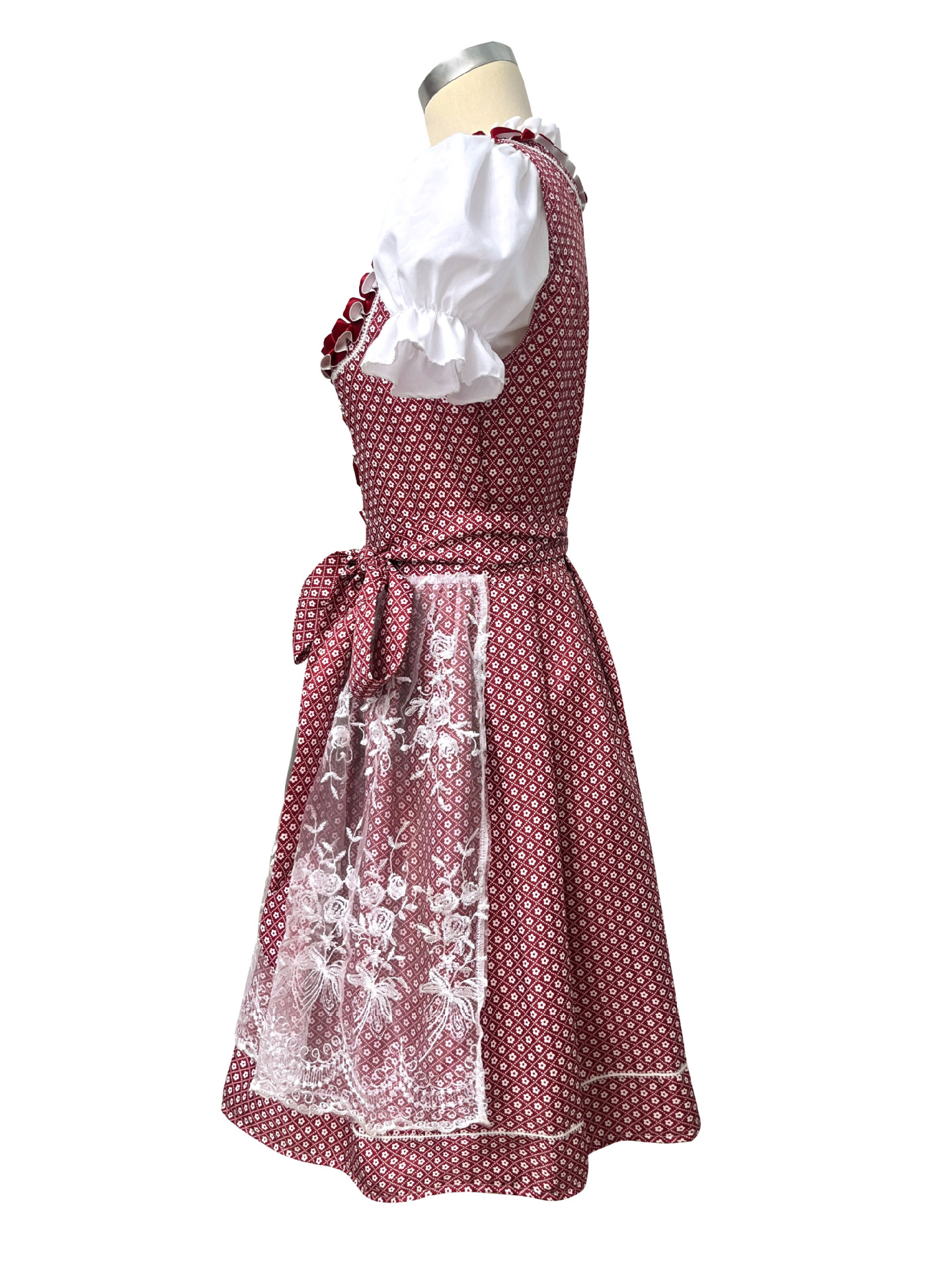 Bavarian Dirndl Dress for Women, Short Sleeve Floral Oktoberfest Costume, S-5XL