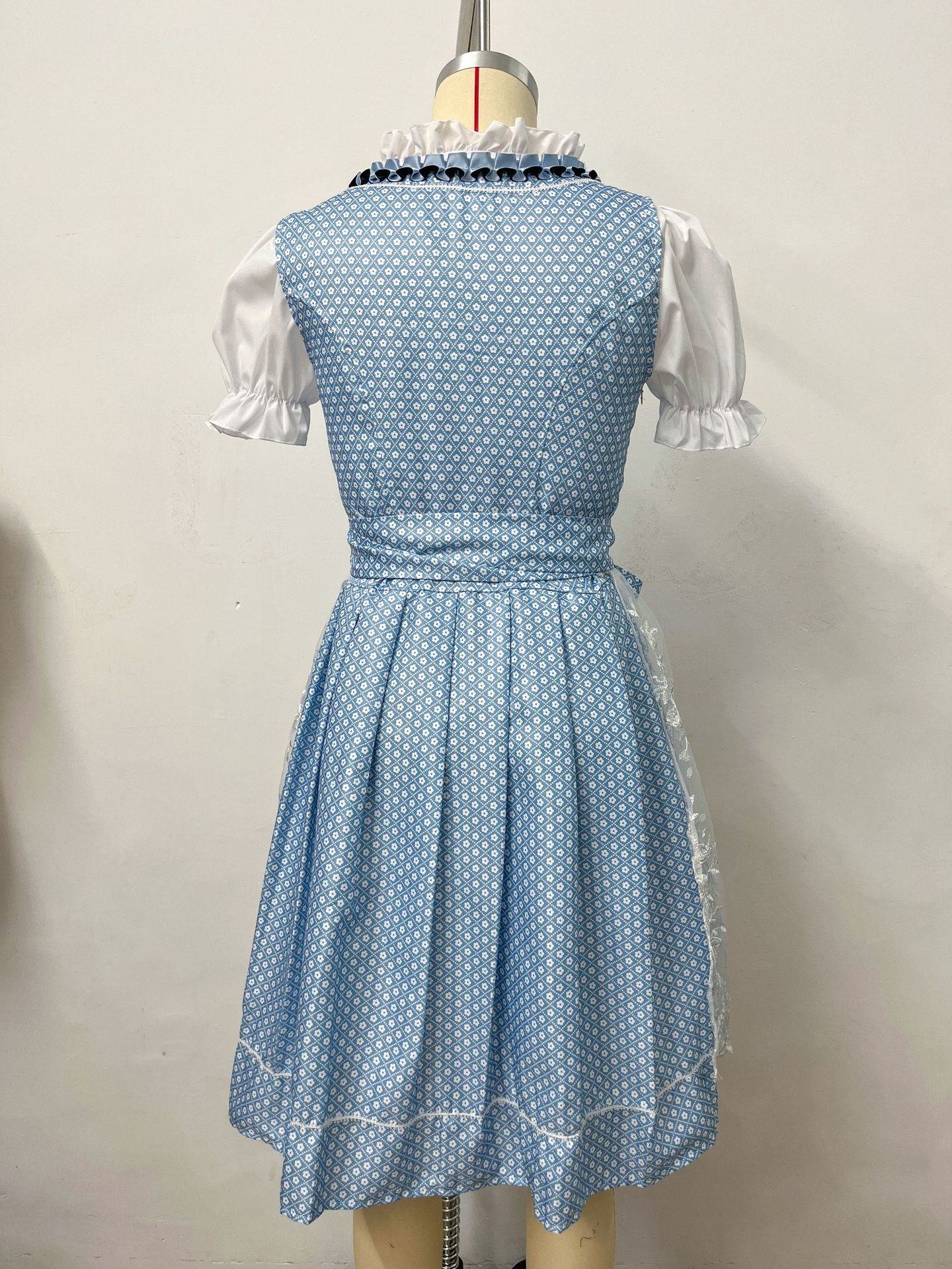 Bavarian Dirndl Dress for Women, Short Sleeve Floral Oktoberfest Costume, S-5XL