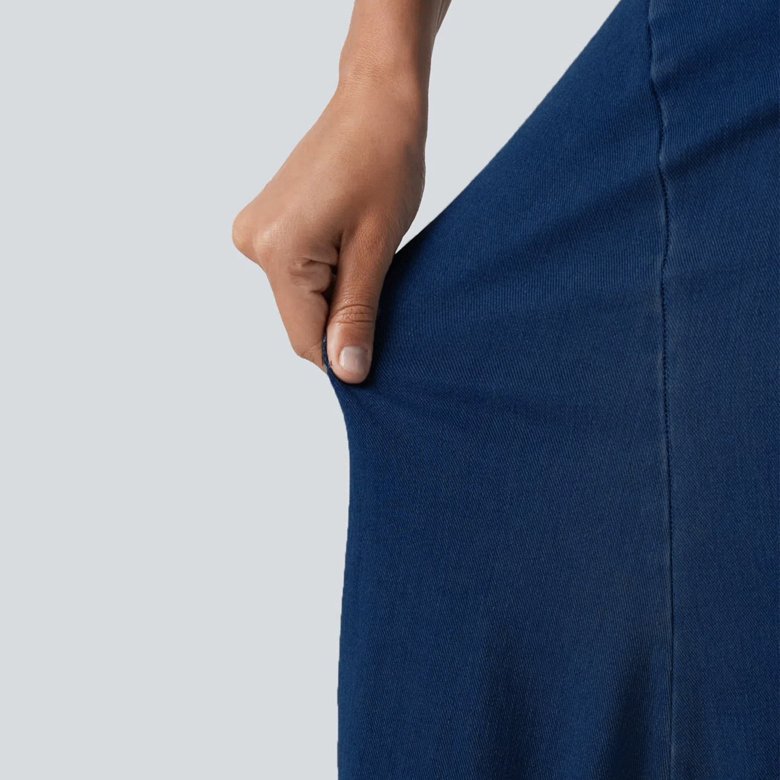 Women Soft Stretch Denim A-Line Midi Skirt, High Waist Casual Skirt for Travel and Daily Wear