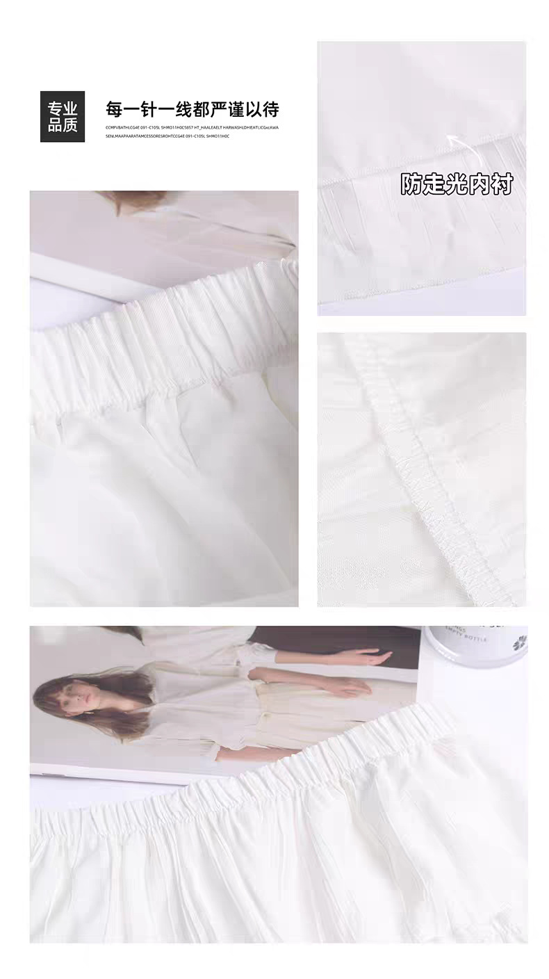 White Tiered Cake Skirt for Women, High Waist A-Line Long Skirt with Elastic Waist, Fresh Sweet Style for Casual and