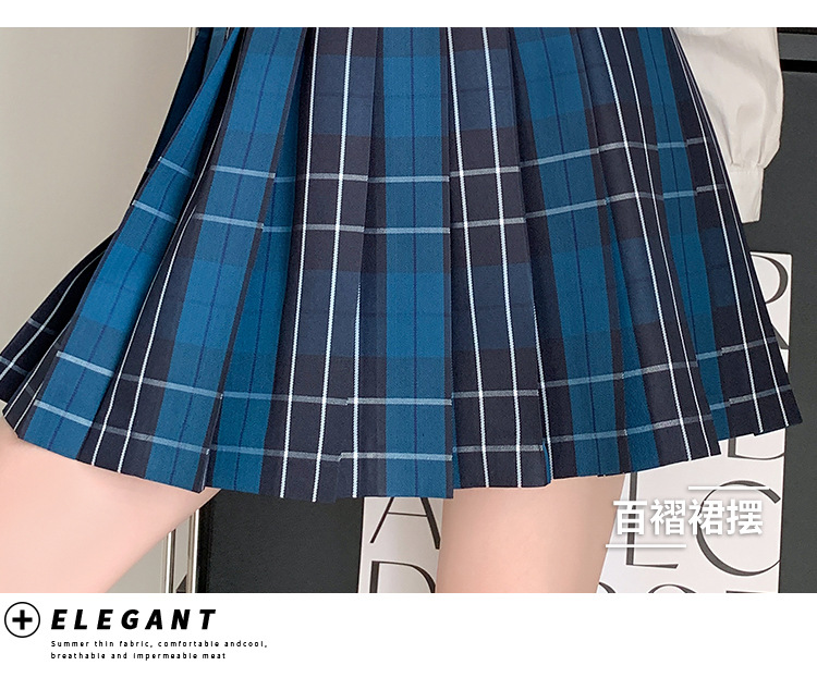 JK Pleated Plaid A-Line Mini Skirt, High Waist Preppy Style School Skirt for Women