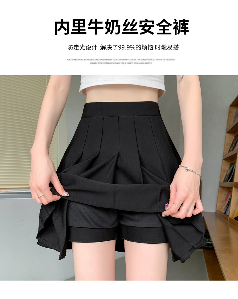 Black Pleated Mini Skirt for Women with Pockets, High Waist A-Line Short Skirt