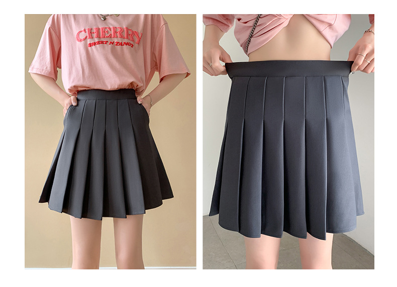 Black Pleated Mini Skirt for Women with Pockets, High Waist A-Line Short Skirt