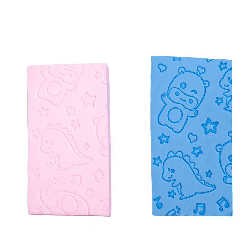 Baby Bath Sponge Brush with Cartoon Print, Soft Sponge Body Scrubber for Infants and Toddlers