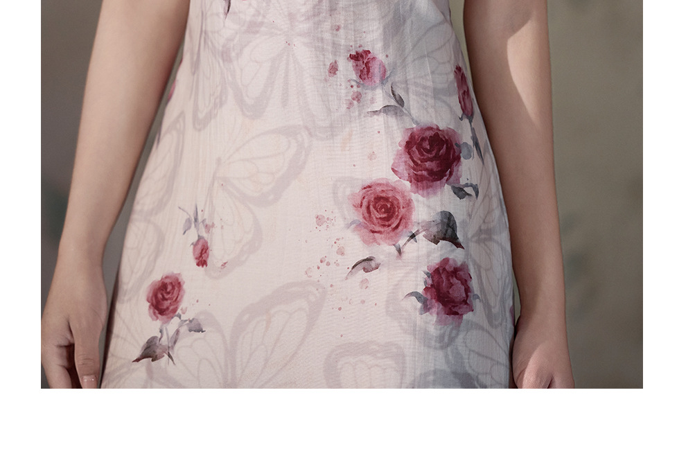 Modern Chinese Qipao Dress for Women, Retro Style Stand Collar Short Sleeve Cheongsam