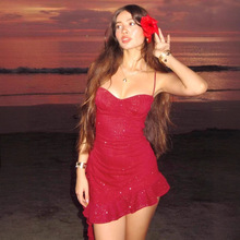 Women Sleeveless Halter Satin Maxi Dress Solid Color A-Line Long Dress for Vacation and Evening
