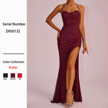 Women Sleeveless Halter Satin Maxi Dress Solid Color A-Line Long Dress for Vacation and Evening